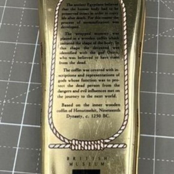 Egyptian Sarcophagus "Hunkydory" Barnsley Canister Co. British Museum Collectibl - Picture 5 of 7